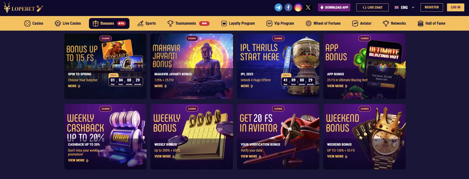 All Bonuses & Promotions  Lopebet WebSite