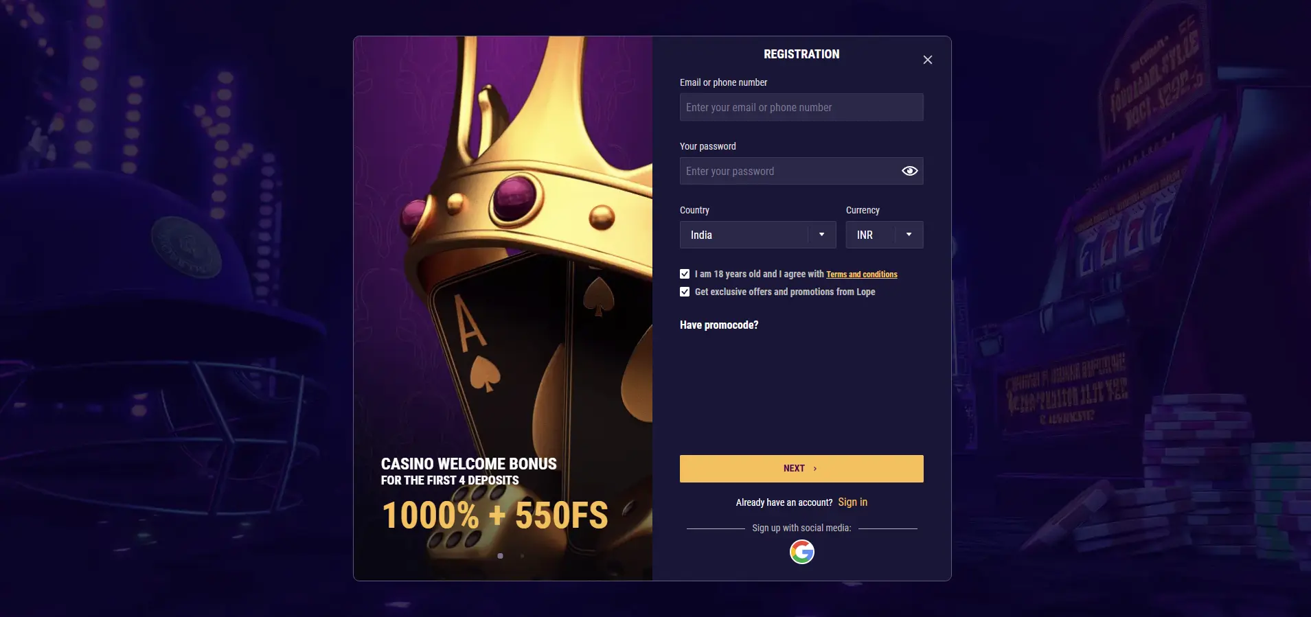 Register LopeBet
